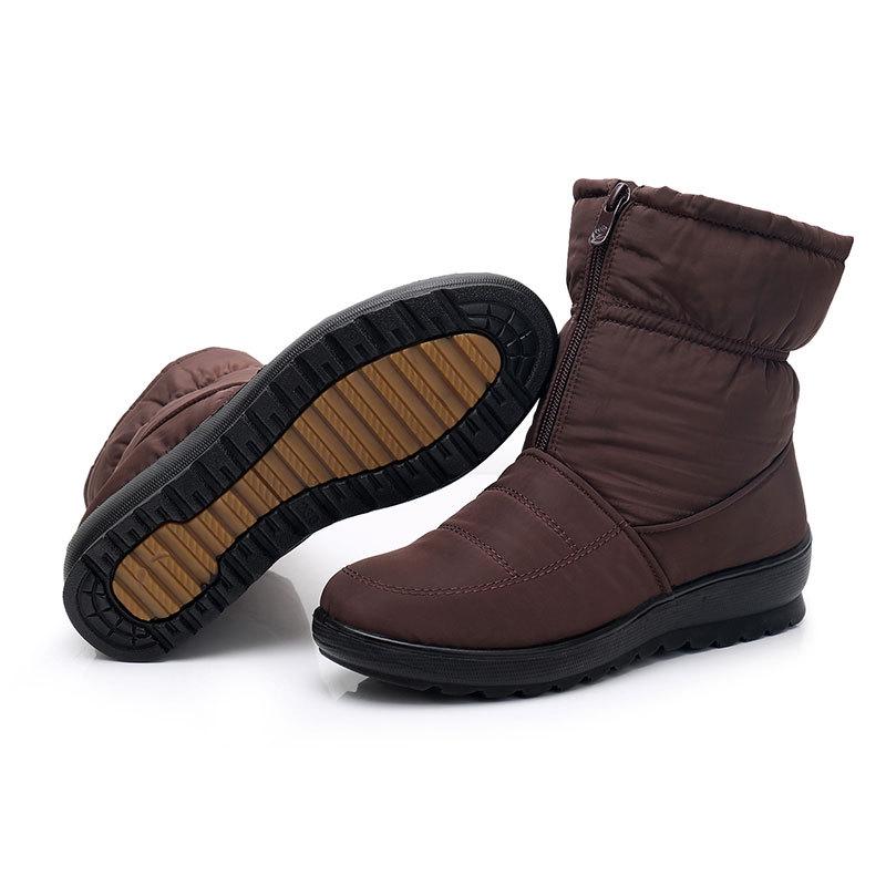 Winter New Women Platform Boots Non-slip Tarpaulin Mother Ankle Boots Plus Velvet Thick Cotton Shoes Warm Snow Boots