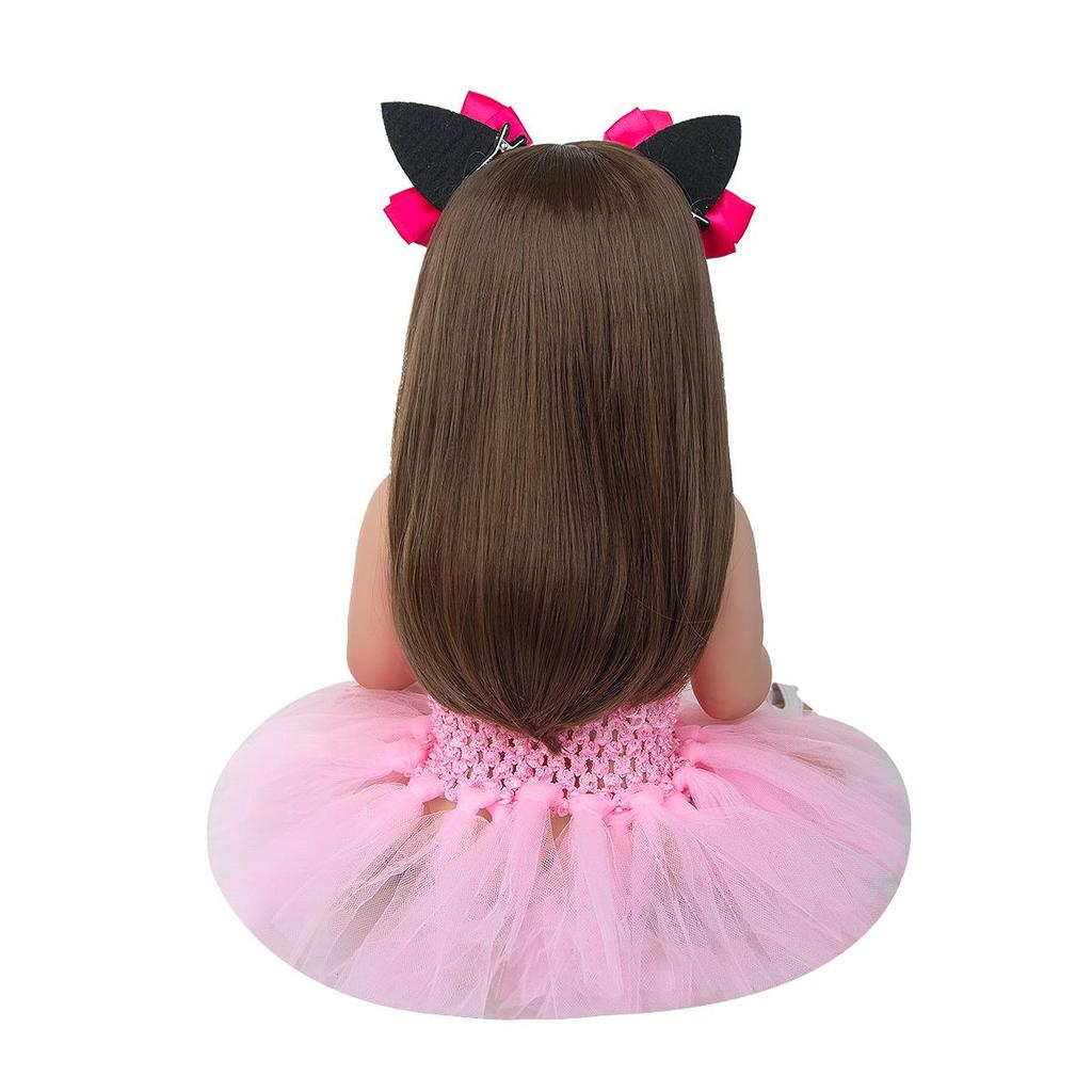 55 см кукла Bebe Reborn для маленьких девочек, розовая принцесса, очень мягкая силиконовая красивая кукла для всего тела, настоящая сенсорная игрушка, подарки