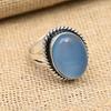 Blue Chalcedony Gemstone Handmade Jewelry 925 Sterling Silver Ring