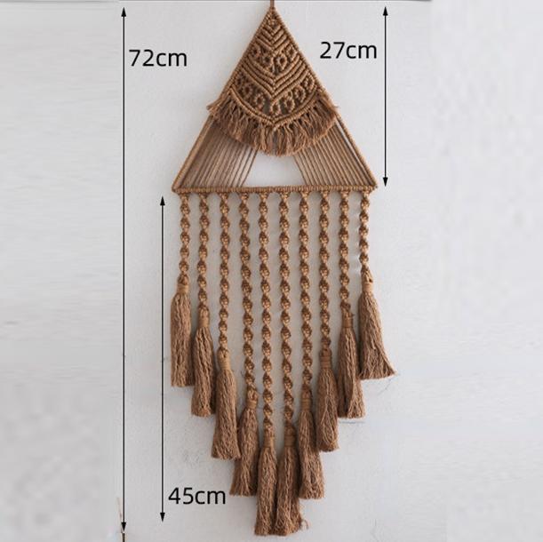 Нортический хлопковый гобелен в стиле бохо, декор макраме «Ловец снов», настенный треугольный гобелен с кисточкой, украшение для спальни и дома