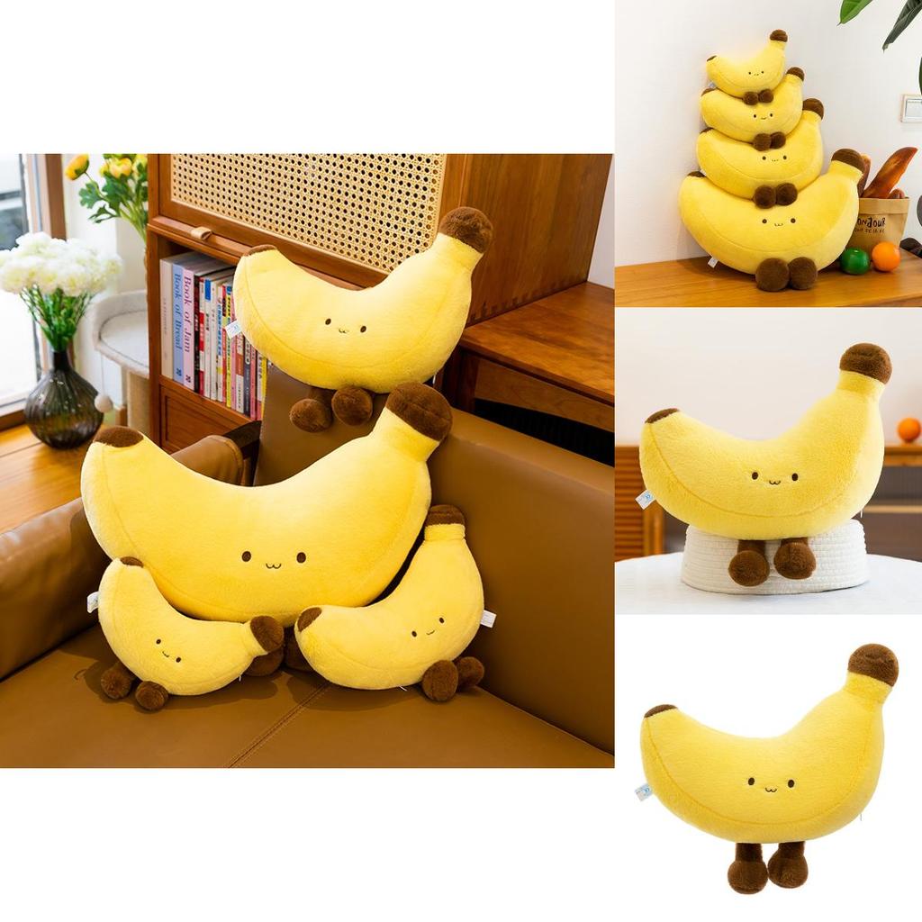 Fruitshaped Plush Banana Cushion With Short Pile Fabric Kids Bedroom Decor