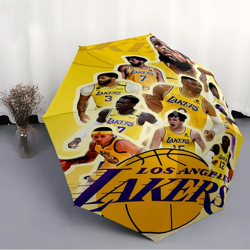 Printed Los Angeles Lakers logo Folding Umbrella,Outdoor,Leisure,And Travel Umbrella,Durable Umbrella Fabric,Birthday And Holiday Gift