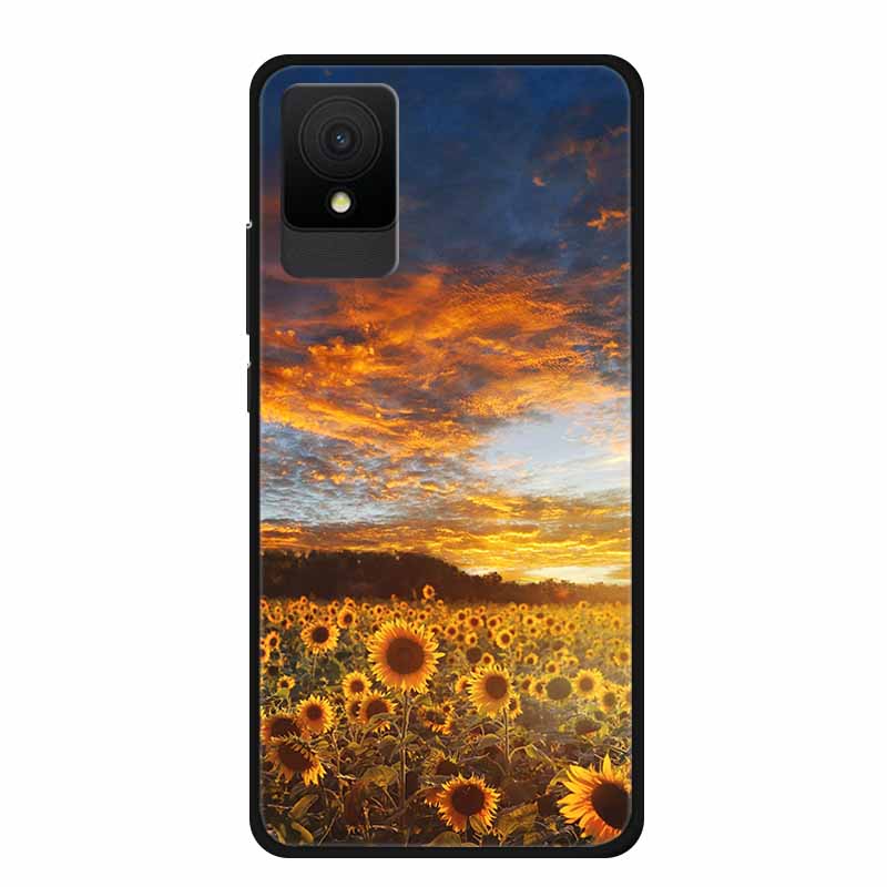 For TCL 501 Case Original Soft Silicone TPU Phone Cases Back Cover For TCL501 Scenery Shockproof Marble Painted Bumper Cute etui