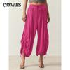Брюки-фонарики с завязками на шнурке, женские летние брюки, облегающие повседневные брюки