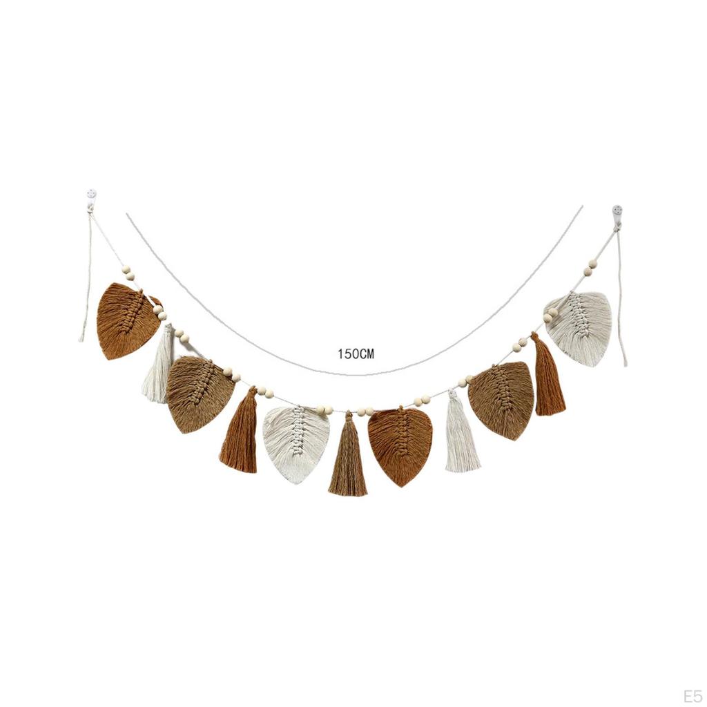 Bohemian Macrame Leaves Wall Hanging Backdrop Art Decor Chic Leaf Woven