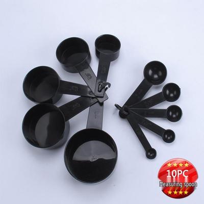Набор из 10 черных пластиковых мерных ложек для выпечки и сухого молока от Aimanwu