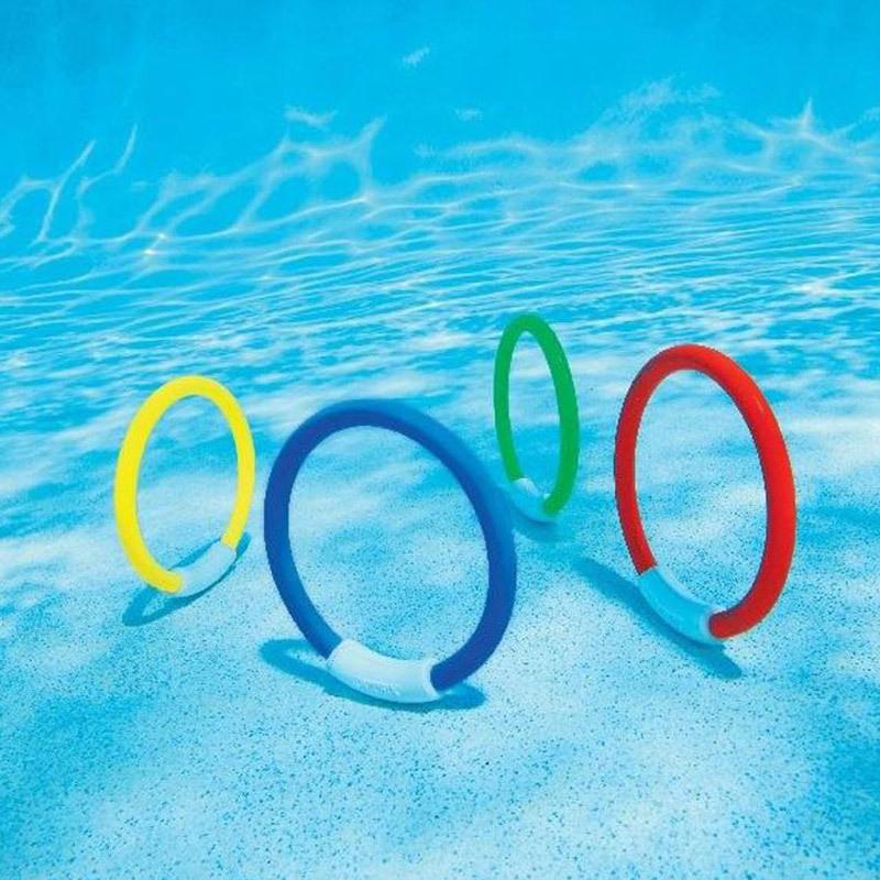 4Pcs Diving Rings Underwater Swimming Rings Sinking Pool Toy Rings For Children
