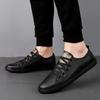 Popular Small White Shoes Fashion Men's Shoes Full Leather Low Top Board Shoes Tread Flat Casual Shoes