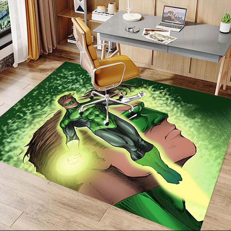 Green Lantern Action Carpet For Playroom Bedroom Living Room Sofa Home Decorkids Game Area Rug Nonslip Floor Mat