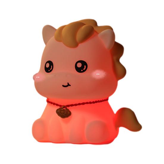 Ночник Мультяшный Хайлендская корова Лошадь Гиппопотам Дизайн Силиконовый Животный Светильник Детский Диммируемый Сенсорное управление Мягкое свечение Ночник