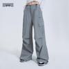 zauo Outdoor Sun Protection Quick-Dry Drawstring Wide-Leg Cargo Pants