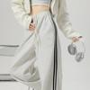Women's Y2K Striped Drawstring Casual Pants Sweatpants Jogging Wide Leg Track Pants For Women Streetwear Trousers