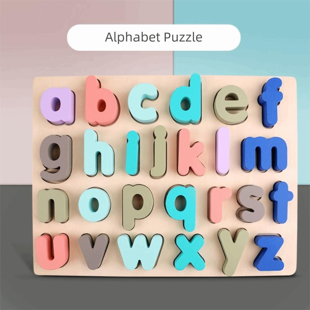 Matching Games Alphabet Number Puzzle Mathematics Kids Puzzle Toys 3D Wooden Board Birthday Gift