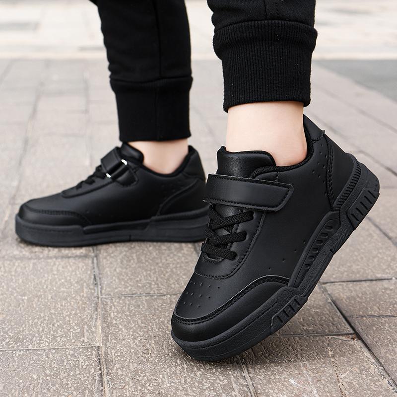 28-39 детские большие размеры дышащие и модные кроссовки на липучках белые туфли повседневная спортивная обувь для детей