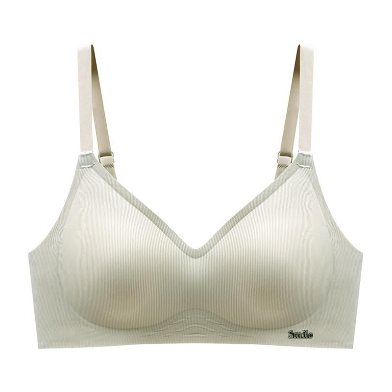 «Мягкий бесшовный бюстгальтер для женщин с маленькой грудью, со сборками по бокам, тонкой фиксированной чашкой, 3D-желейными полосками и поддержкой без косточек»