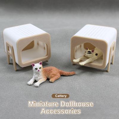 1:12 кукольных домиков Мини-кошачий домик Миниатюрная модель кошачьего домика Микро-мебель для питомцев Декорация Игрушка-реквизит