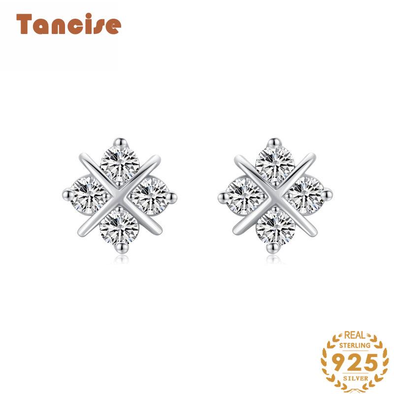 Tancise 925 Sterling Silver Zircon Earrings Drop Earrings For Women Wedding Party Gifts