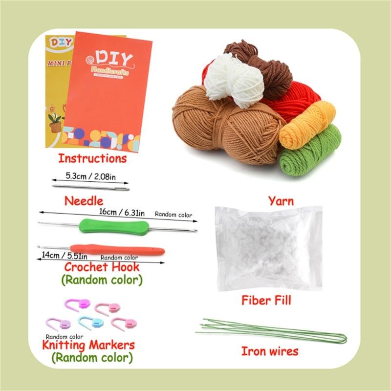 Beginners Crochet Kits DIY Crochet Starter Kits Including Crochet Hook, Yarn Balls, Needle, Instructions, Accessories
