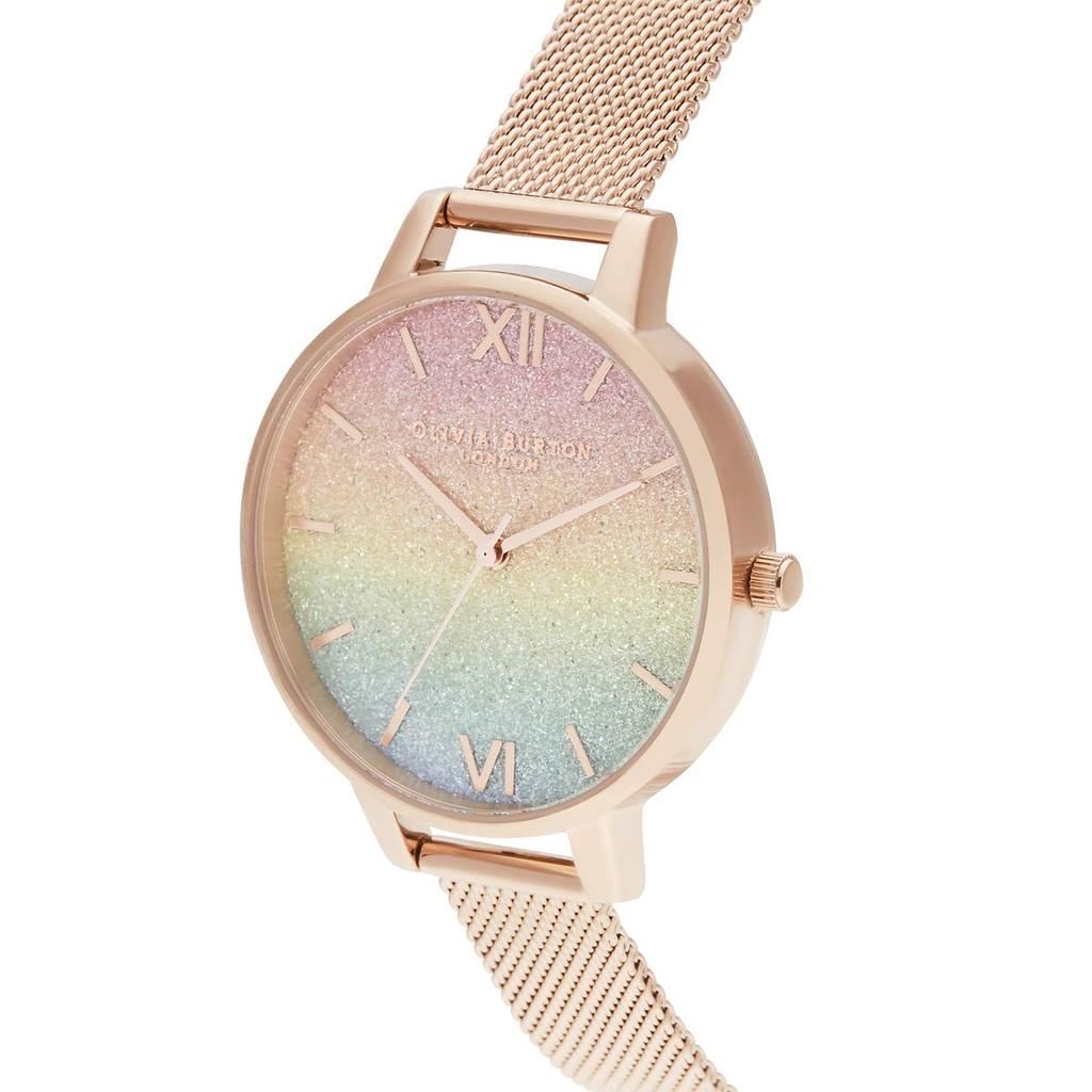 Авторизованный дистрибьютор Olivia Burton Watch Ladies ob16rb18 Rainbow Glitter Dial Rose Gold Mesh 34 мм [OLIVIA BURTON] [Rainbow] &