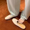 Fashion 25 New Lazy One-foot Slip-on Muller Baotou Half-drag Women Wear High-end Flat Singles In Summer