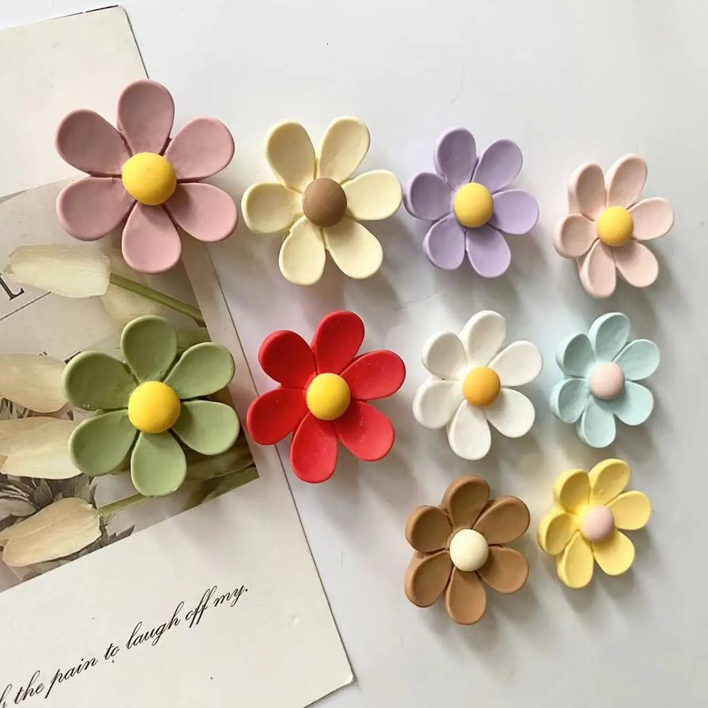 10 красочных пятилепестковых цветочных наклеек на холодильник из смолы, домашний декор, магнит, подарок