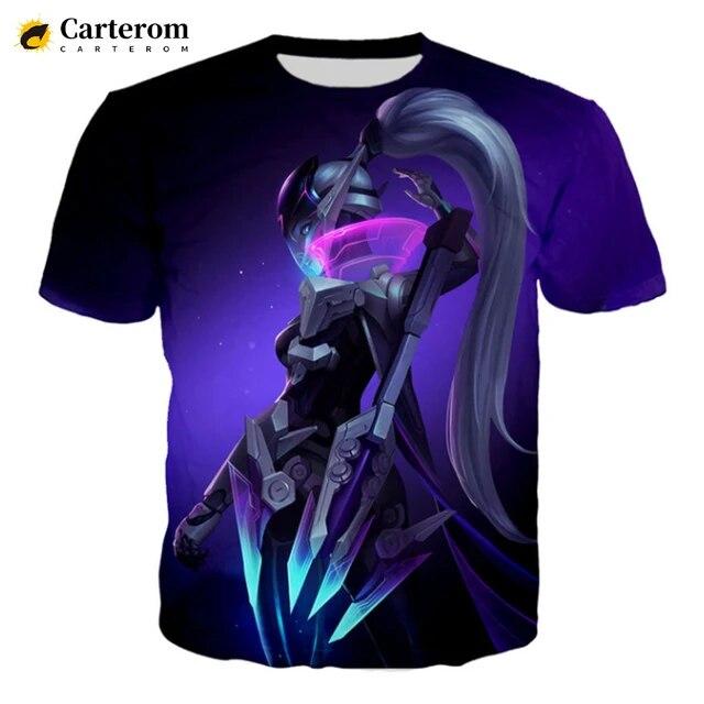 Лига легенд сексуальная Акали 3D принт мужская футболка женская модная футболка LOL игровой персонаж психоделическая футболка дышащие топы