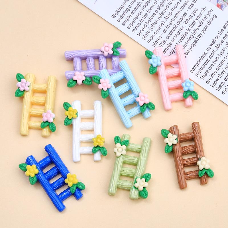 Colorful Flower Ladder Cartoon Resin Hairpin & Shoe Buckle Glue Accessories for DIY Jewelry