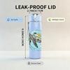 1PC Swimming Sea Turtle 750ml Color Plastic Sports Water Bottle Leakproof Flip Straw Lid Suitable for Sports Office Home Use
