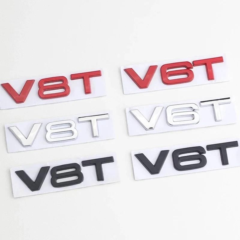 2026 Hot Metal Car Fender Side Emblem V6T V8T Logo For Audi S4 A4 B7 V6T Sticker A6 Golf 4 C7 SQ7 Q8 R8 S8 RS8 V8T Badge Accessories