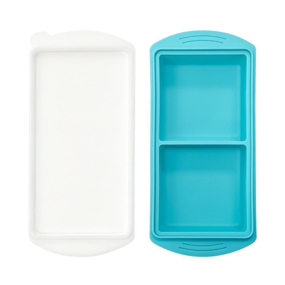 Extra Large Silicone Freezer Tray Easy To Demold With Lid Freezer Container Mold Portable Multifunctional Ice Cube Tray Kitchen