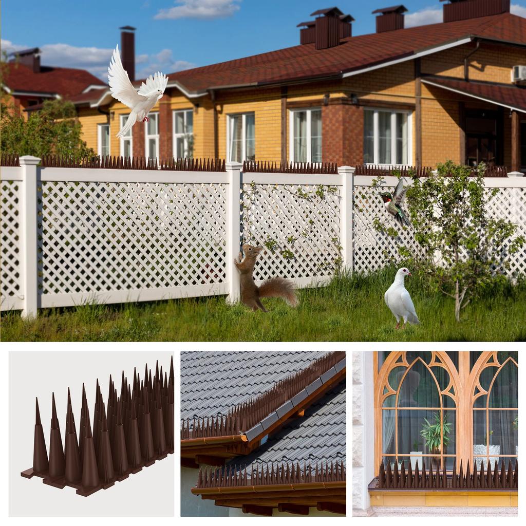 6Pcs Plastic Bird And Pigeon Spikes Fence Wall Spikes Bird Deterrent Spikes Anti Bird Spikes for Outside to Keep Birds Away NEW