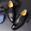 Crocodile Pattern Leather Shoes Men Dress Shoes Business Office Oxfords Fashion Lace Up Mens Wedding Shoes Zapatos De Hombre