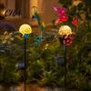 Decorative Landscape Stakes for Garden Solar Glass Cracked Ball Light, Butterfly Hummingbird Metal Bee Decor Balcony Stake Waterproof Outdoor