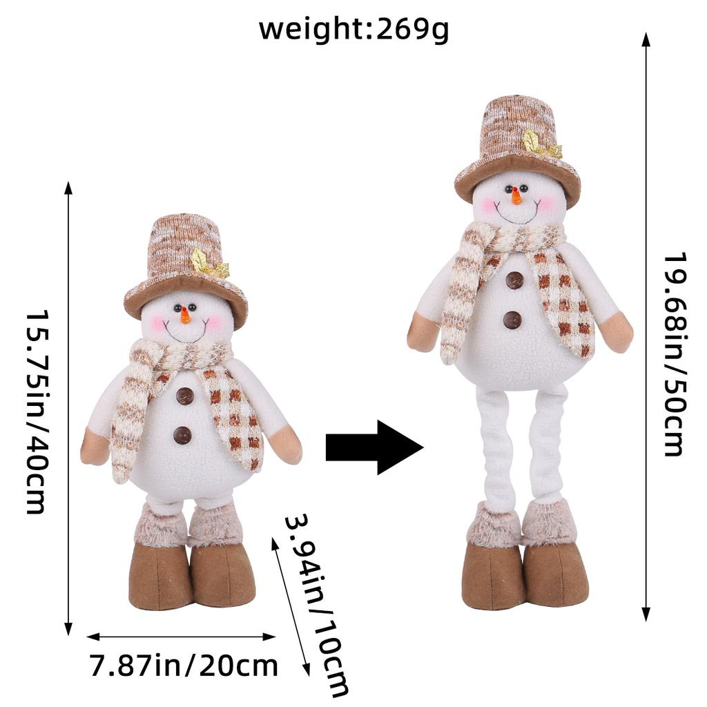 A Variety of Christmas Standing Telescopic Doll Hotel Window Christmas Snowman Elk Doll Decorative Ornaments