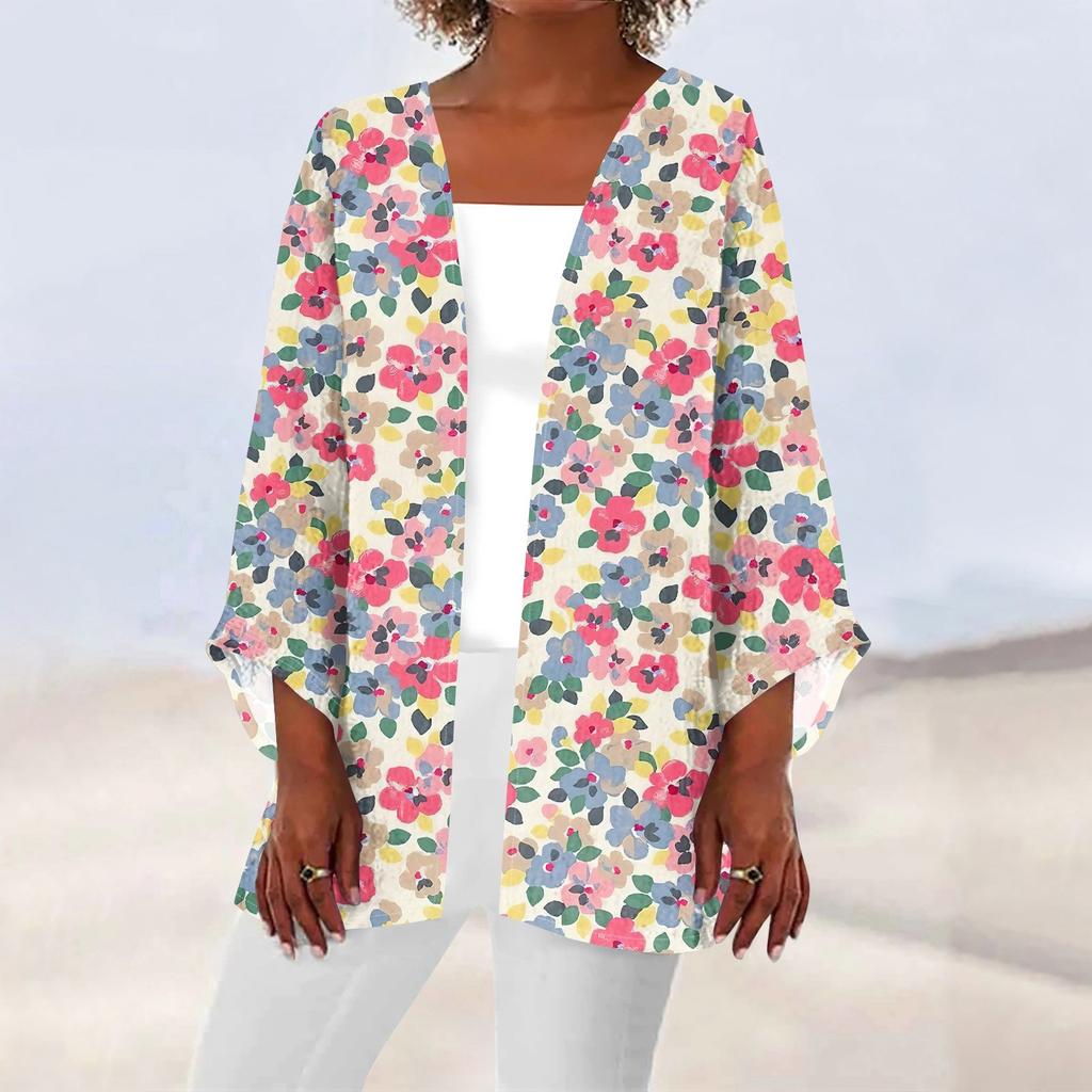 Женская повседневная модная легкая куртка средней длины с принтом, кардиган