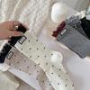 2025 Lace Polka Dot Mid-Calf Socks - Fall/Winter Korean Style
