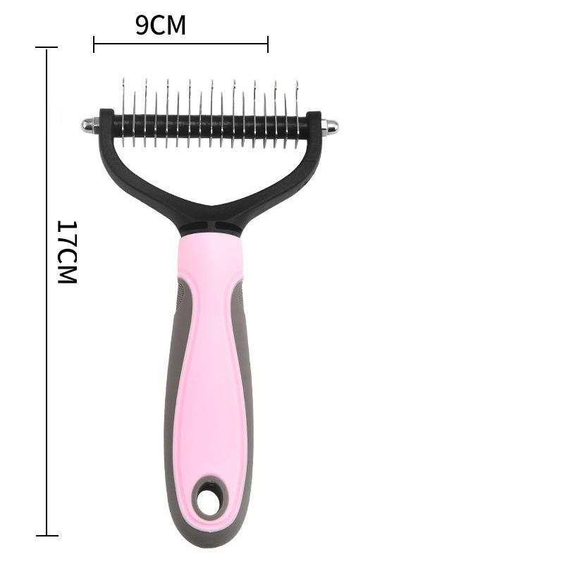Расческа для домашних животных 1 шт., расческа для ухода за шерстью из нержавеющей стали, принадлежности для кошек и собак, расческа для удаления пуха, запутывания, купания, чистки, массажной иглы