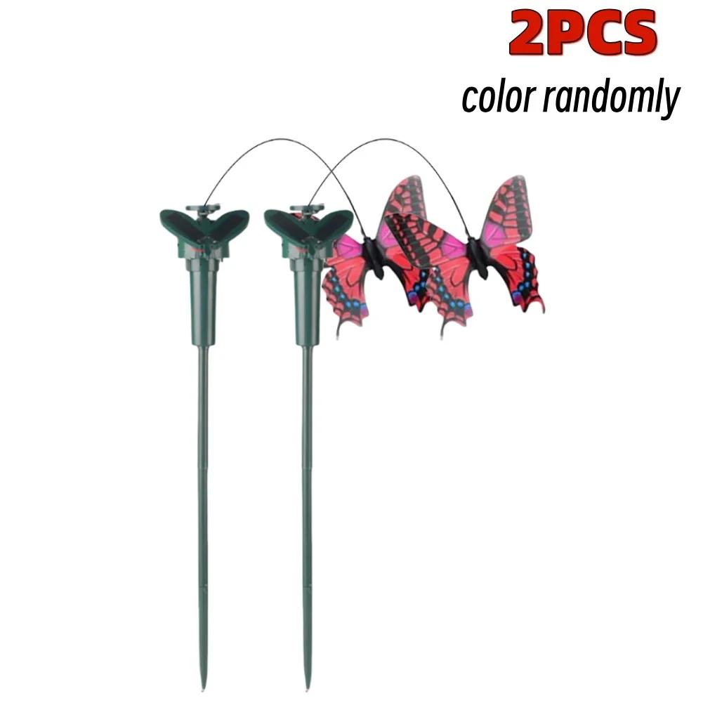 1/2/3PCS Solar Powered Flying Butterflies Auto Flying Bird Garden Dancing Fluttering Butterfly Hummingbird Yard Home Decor