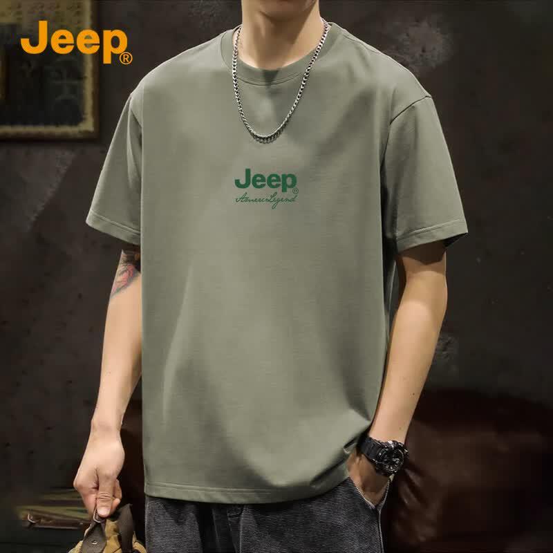 Jeep Мужская футболка из 100% хлопка, свободный крой, короткий рукав