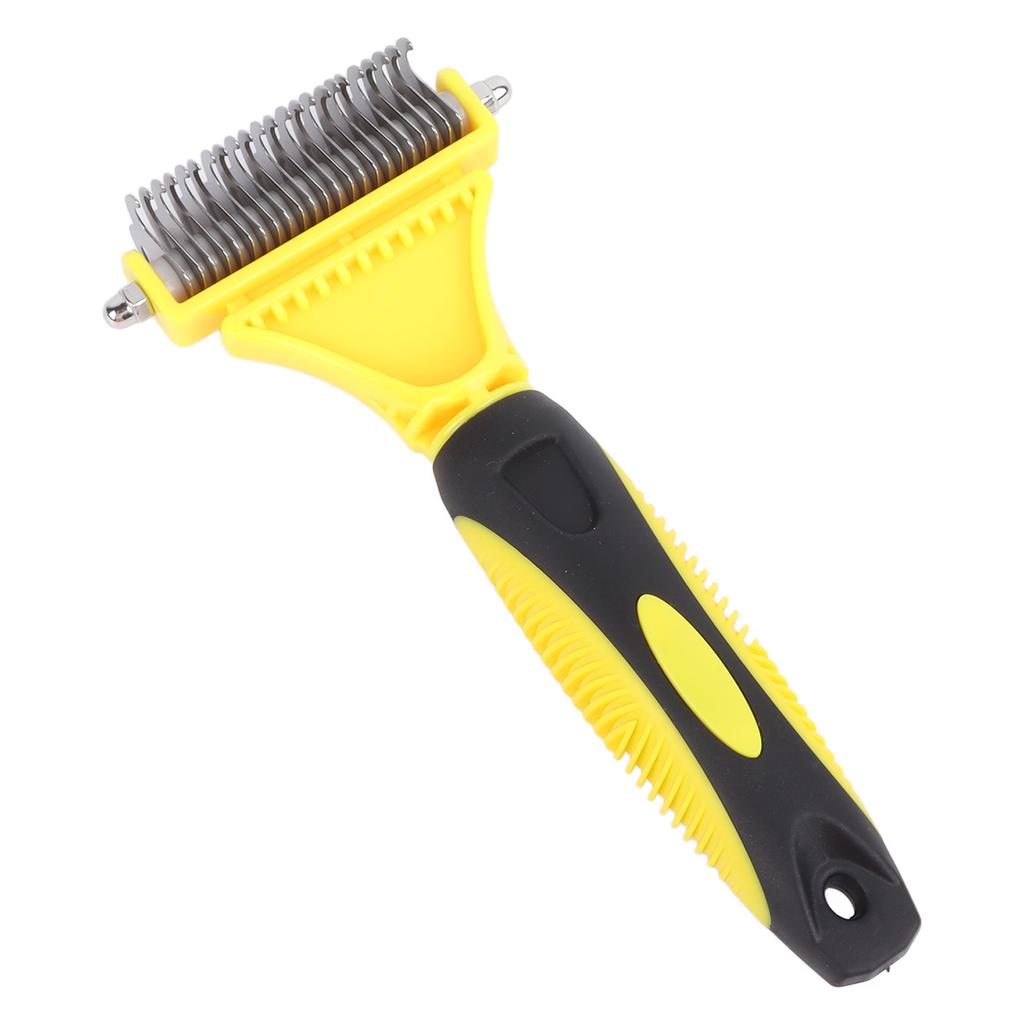 Pet Dematting Comb Stainless Steel Effective Ergonomic Pet Deshedding Tool Undercoat Rake for Cat Dog Removing Knot