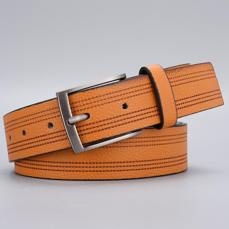 Мужской ремень из цинкового сплава с пряжкой на пуговицах, деловой повседневный ремень для мужчин