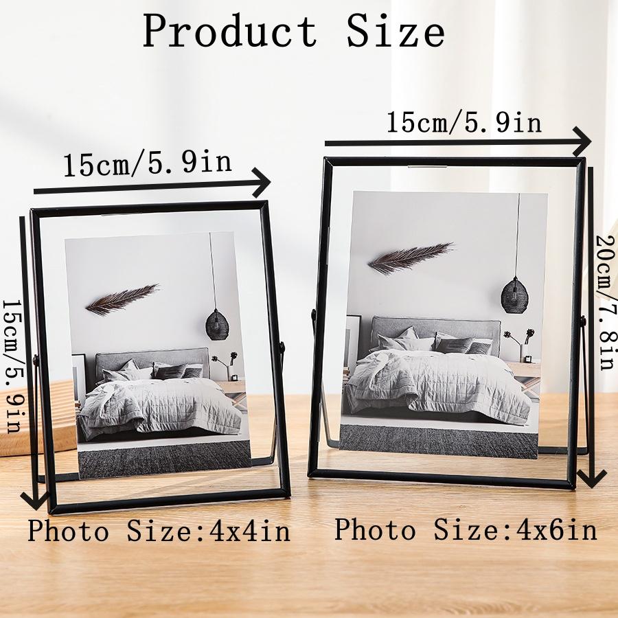 4/6-дюймовая металлическая фоторамка золотая черная прямоугольная акриловая прозрачная поверхность складная фоторамка для украшения домашнего рабочего стола