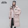 Xuezhongfei Женское зимнее пуховое пальто 2025 года с капюшоном, 90% пуха, длинное