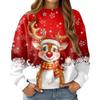 New Christmas Reindeer 3D Print Sweatshirts Women Autumn Raglan Long Sleeves Hoodies Y2k Pullover Harajuku Tops Female Clothing