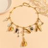 Heavy Handmade Zinc Alloy Leaf Anti-Pearl Rose Vintage Gold Women's Necklace