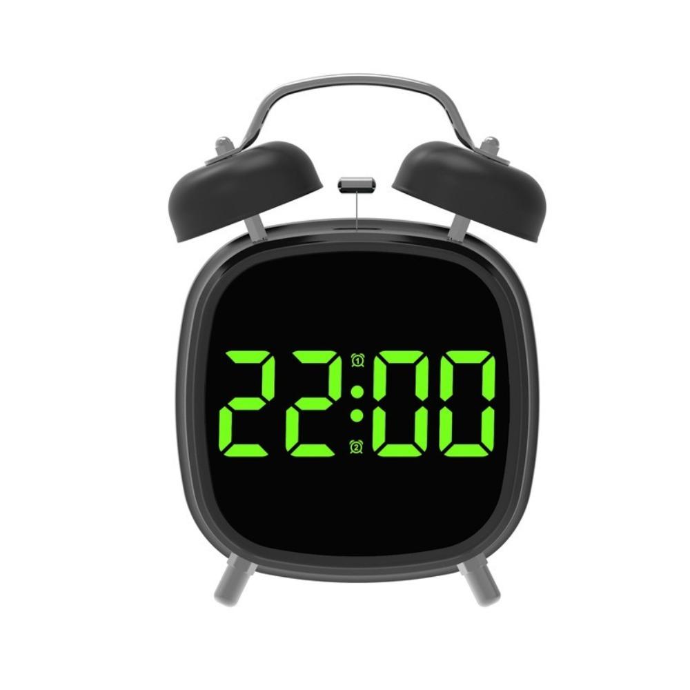 High Volume Twin Bell Alarm Clock Voice Control Digital Alarm Clock Table Clock  Indoor Use