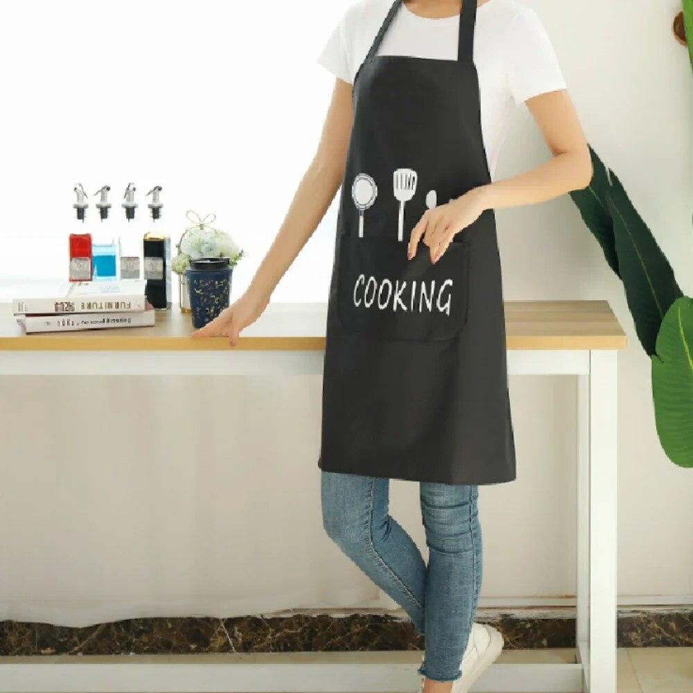 Kitchen Apron with Hand Wipe Pockets Waterproof and Oil Proof for Cooking Baking Chef's Favorite Great for Men Women Adult MIT