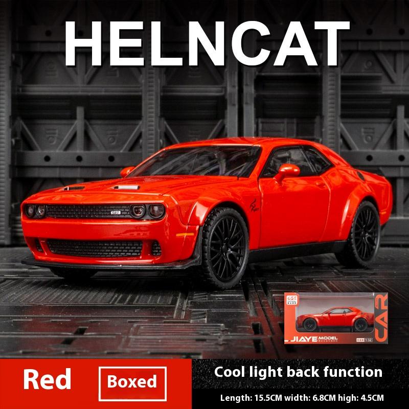 1:32 Dodge Challenger Hellcat Игрушечная машина Масштаб Литой Металлический Игрушечный Автомобиль Инерционный Hellcat Модельные Автомобили со Звуком и Светом Hellc