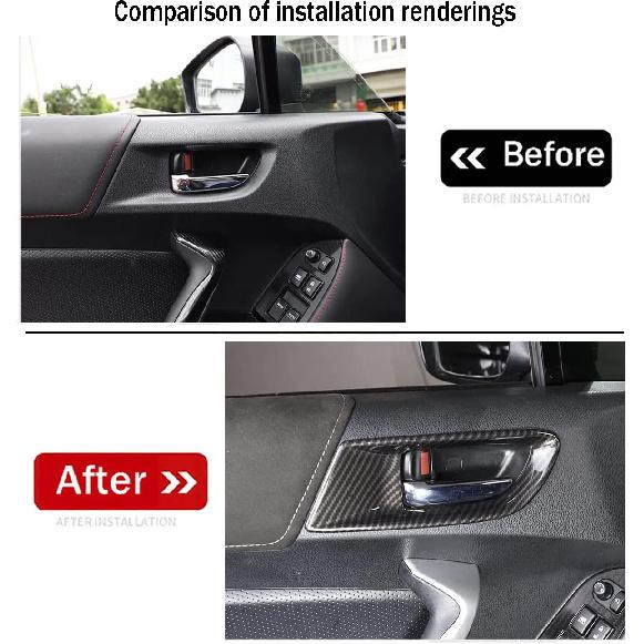 Car Accessories Fit for Subaru BRZ Toyota 86 2012-2020 Inner Door Handle Cover Trim (Carbon Fiber Style) ABS 2 PCS