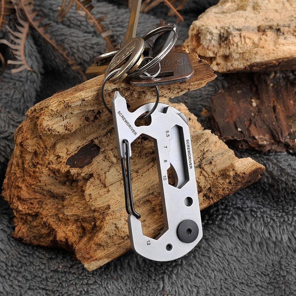 Climbing Gadget Climbing Multi Pocket Tool Wrench Key Ring Bottle Opener Outdoor Keychain Carabiner